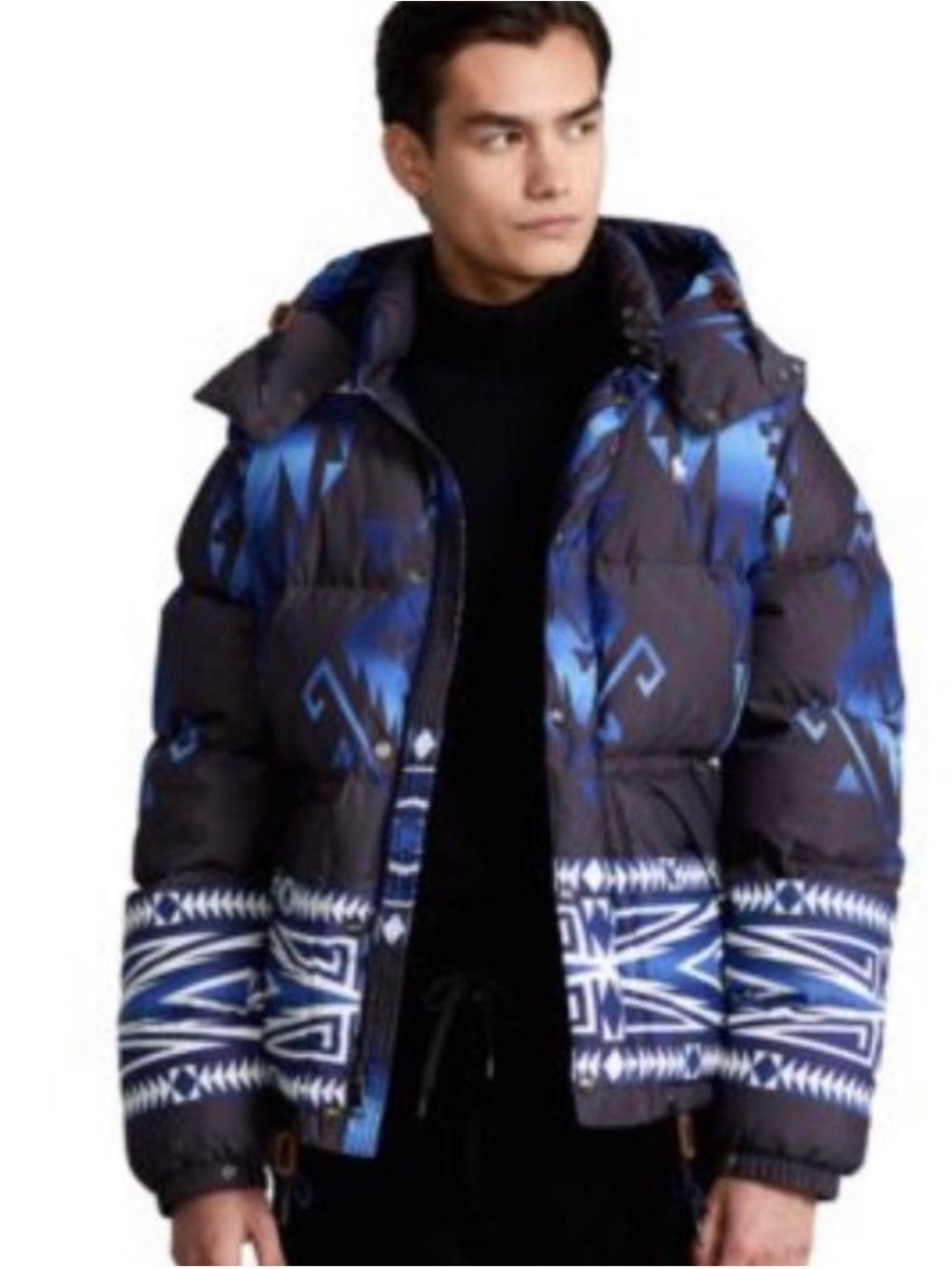 Mens Polo Ralph Lauren Aztec Native American Puffer Goose Down Coat/Vest Large